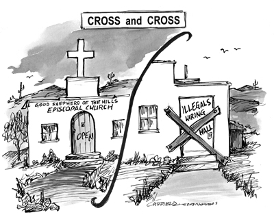 editorial cartoon - church